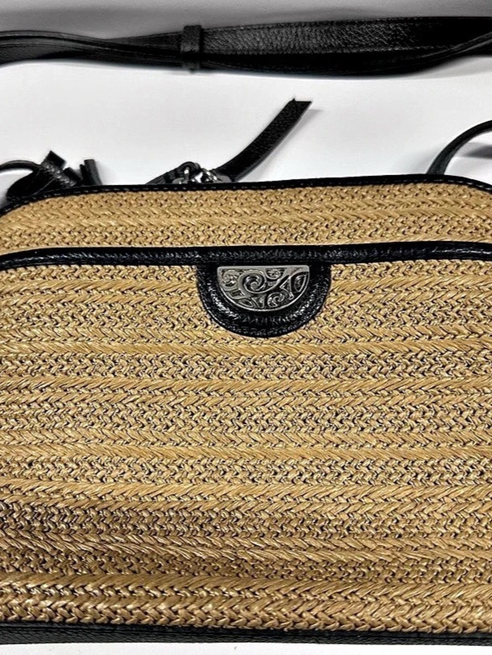Brighton Vintage Handwoven Straw Crossbody Bag